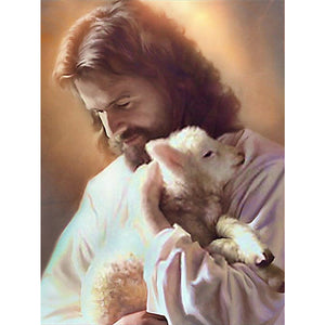 Priest Lamb (40*55CM ) 11CT 3 Stamped Cross Stitch