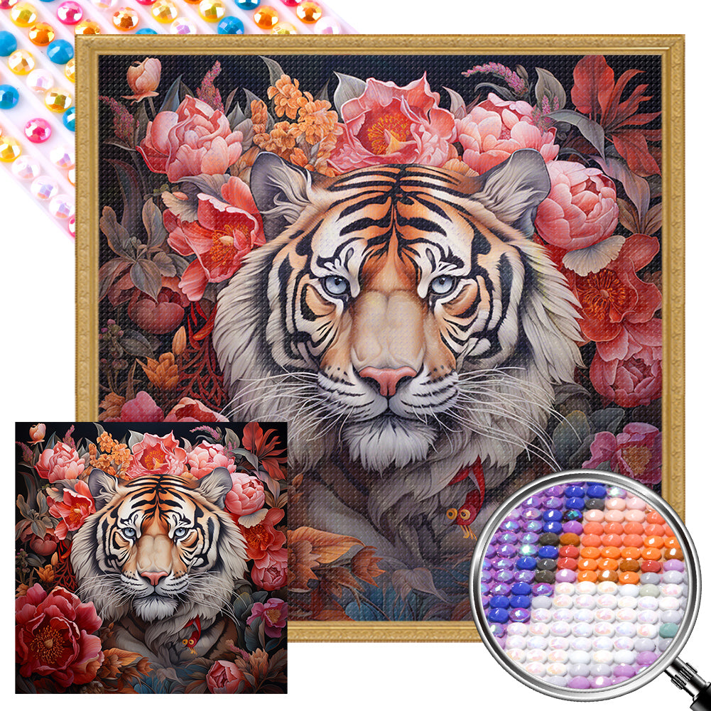 Tiger 40*40CM(Picture) Full Round Drill Diamond Painting