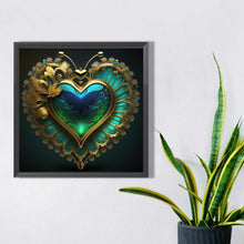 Load image into Gallery viewer, Peacock Green Heart 40*40CM(Picture) Full Round Drill Diamond Painting
