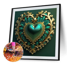 Load image into Gallery viewer, Peacock Green Heart 40*40CM(Picture) Full Round Drill Diamond Painting
