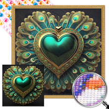 Load image into Gallery viewer, Peacock Green Heart 40*40CM(Picture) Full Round Drill Diamond Painting
