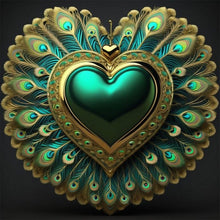 Load image into Gallery viewer, Peacock Green Heart 40*40CM(Picture) Full Round Drill Diamond Painting
