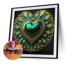 Load image into Gallery viewer, Peacock Green Heart 40*40CM(Picture) Full Round Drill Diamond Painting
