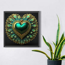 Load image into Gallery viewer, Peacock Green Heart 40*40CM(Picture) Full Round Drill Diamond Painting
