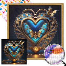 Load image into Gallery viewer, Blue Butterfly Heart 40*40CM(Picture) Full Round Drill Diamond Painting

