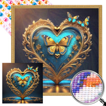 Load image into Gallery viewer, Blue Butterfly Heart 40*40CM(Picture) Full Round Drill Diamond Painting
