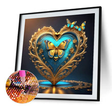 Load image into Gallery viewer, Blue Butterfly Heart 40*40CM(Picture) Full Round Drill Diamond Painting
