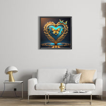 Load image into Gallery viewer, Blue Butterfly Heart 40*40CM(Picture) Full Round Drill Diamond Painting

