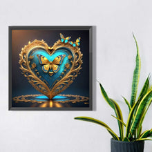 Load image into Gallery viewer, Blue Butterfly Heart 40*40CM(Picture) Full Round Drill Diamond Painting
