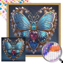 Load image into Gallery viewer, Blue Butterfly Heart 40*40CM(Picture) Full Round Drill Diamond Painting

