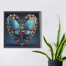 Load image into Gallery viewer, Blue Butterfly Heart 40*40CM(Picture) Full Round Drill Diamond Painting
