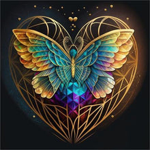 Load image into Gallery viewer, Blue Butterfly Heart 40*40CM(Picture) Full Round Drill Diamond Painting
