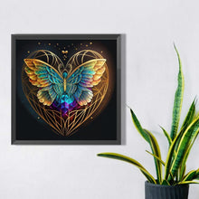 Load image into Gallery viewer, Blue Butterfly Heart 40*40CM(Picture) Full Round Drill Diamond Painting
