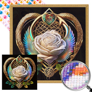 Rose Heart 40*40CM(Picture) Full Round Drill Diamond Painting