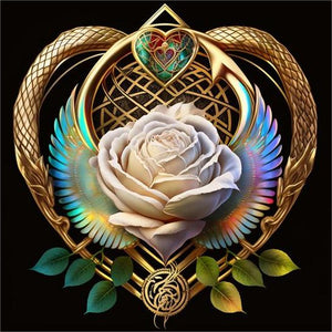Rose Heart 40*40CM(Picture) Full Round Drill Diamond Painting