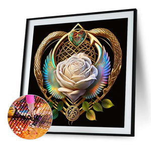 Rose Heart 40*40CM(Picture) Full Round Drill Diamond Painting