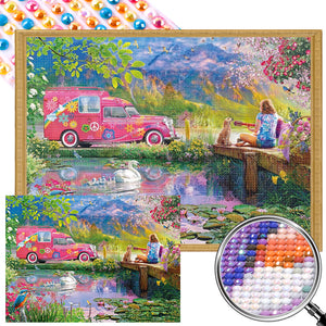 Picnic 55*40CM(Picture) Full Round Drill Diamond Painting