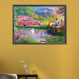 Picnic 55*40CM(Picture) Full Round Drill Diamond Painting