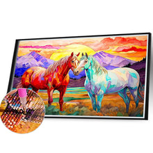 Load image into Gallery viewer, Two Horses In The Prairie 40*30CM(Canvas) Full Round Drill Diamond Painting
