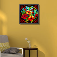Load image into Gallery viewer, Glass Hibiscus Window 50*50CM(Canvas) Full Round Drill Diamond Painting
