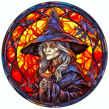 Load image into Gallery viewer, Glass Halloween Witch 50*50CM(Canvas) Full Round Drill Diamond Painting
