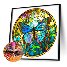 Load image into Gallery viewer, Glass Butterfly 50*50CM(Canvas) Full Round Drill Diamond Painting
