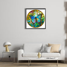 Load image into Gallery viewer, Glass Butterfly 50*50CM(Canvas) Full Round Drill Diamond Painting
