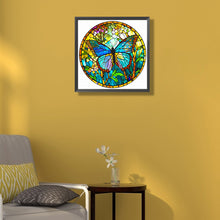 Load image into Gallery viewer, Glass Butterfly 50*50CM(Canvas) Full Round Drill Diamond Painting
