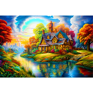 Country Manor 60*40CM(Canvas) Full Round Drill Diamond Painting