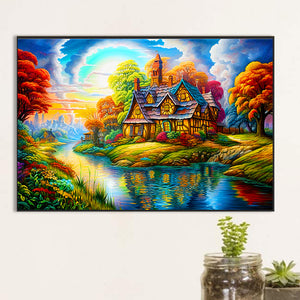 Country Manor 60*40CM(Canvas) Full Round Drill Diamond Painting