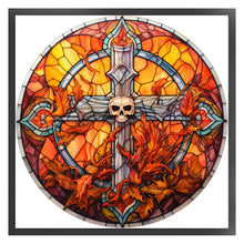 Load image into Gallery viewer, Cross Skull (25*25CM ) 18CT 2 Stamped Cross Stitch
