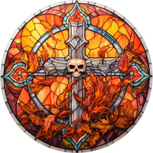 Load image into Gallery viewer, Cross Skull (25*25CM ) 18CT 2 Stamped Cross Stitch
