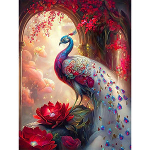 Gorgeous Peacock 30*40CM(Canvas) Full Round Drill Diamond Painting