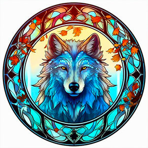 Glass Wolf 40*40CM(Canvas) Full Round Drill Diamond Painting