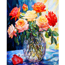 Load image into Gallery viewer, Glass Rose Rose 40*50CM(Canvas) Full Round Drill Diamond Painting
