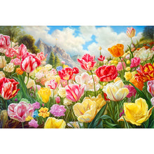 Load image into Gallery viewer, Blooming Tulip Field 60*40CM(Canvas) Full Round Drill Diamond Painting

