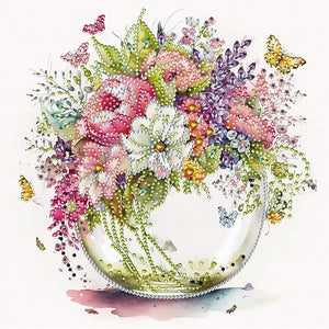 Lamp Vase Butterfly Shower 30*30CM(Canvas) Partial Special Shaped Drill Diamond Painting
