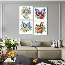 Load image into Gallery viewer, Lamp Vase Butterfly Shower 30*30CM(Canvas) Partial Special Shaped Drill Diamond Painting
