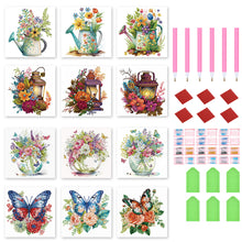 Load image into Gallery viewer, Lamp Vase Butterfly Shower 30*30CM(Canvas) Partial Special Shaped Drill Diamond Painting
