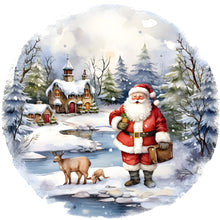 Load image into Gallery viewer, Santa In The Snow 30*30CM(Canvas) Full Round Drill Diamond Painting
