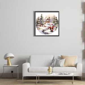 Santa In The Snow 30*30CM(Canvas) Full Round Drill Diamond Painting