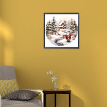 Load image into Gallery viewer, Santa In The Snow 30*30CM(Canvas) Full Round Drill Diamond Painting
