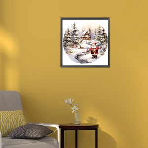 Santa In The Snow 30*30CM(Canvas) Full Round Drill Diamond Painting