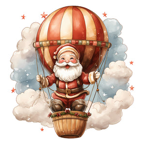 Hot Air Balloon Santa Claus 30*30CM(Canvas) Full Round Drill Diamond Painting