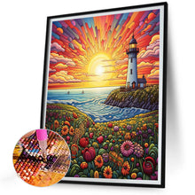 Load image into Gallery viewer, Hillside Lake Sea 30*40CM(Canvas) Full Round Drill Diamond Painting
