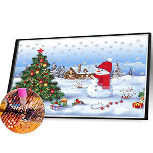 Snowman 40*30CM(Canvas) Full Round Drill Diamond Painting