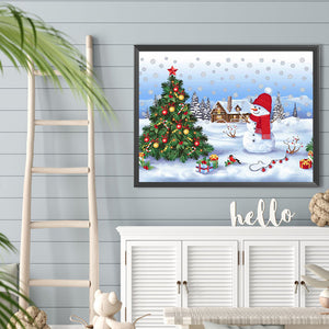 Snowman 40*30CM(Canvas) Full Round Drill Diamond Painting