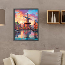 Load image into Gallery viewer, Lighthouse And Windmill 30*40CM(Canvas) Full Round Drill Diamond Painting
