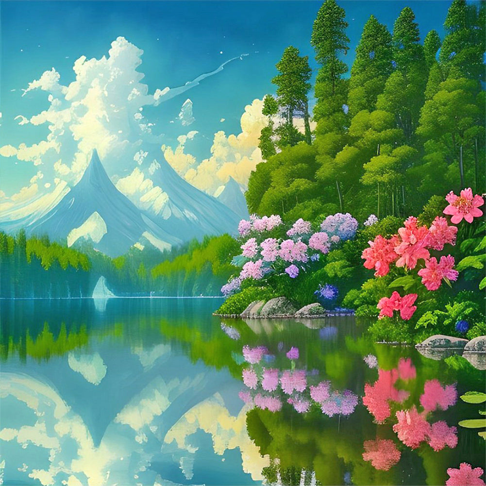 Landscape 30*30CM(Canvas) Full Round Drill Diamond Painting