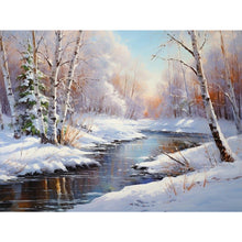 Load image into Gallery viewer, Snow Mountain 40*30CM(Canvas) Full Round Drill Diamond Painting
